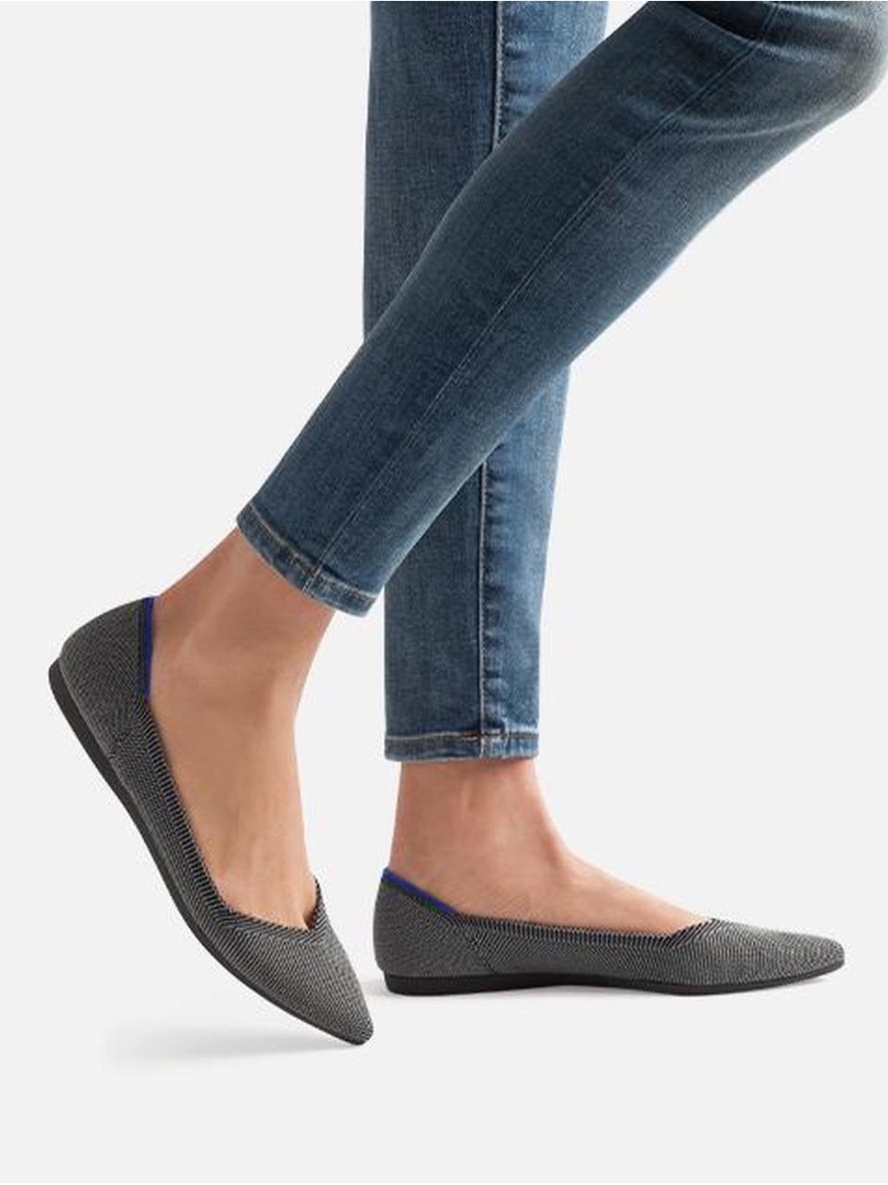Rothy's Cloud Grey Birdseye Pointed Flat Size 5